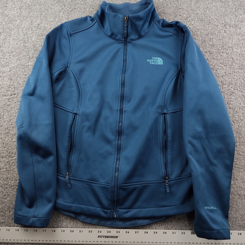 The North Face Softshell Windwall Jacket Womens Medium Blue Full Zip